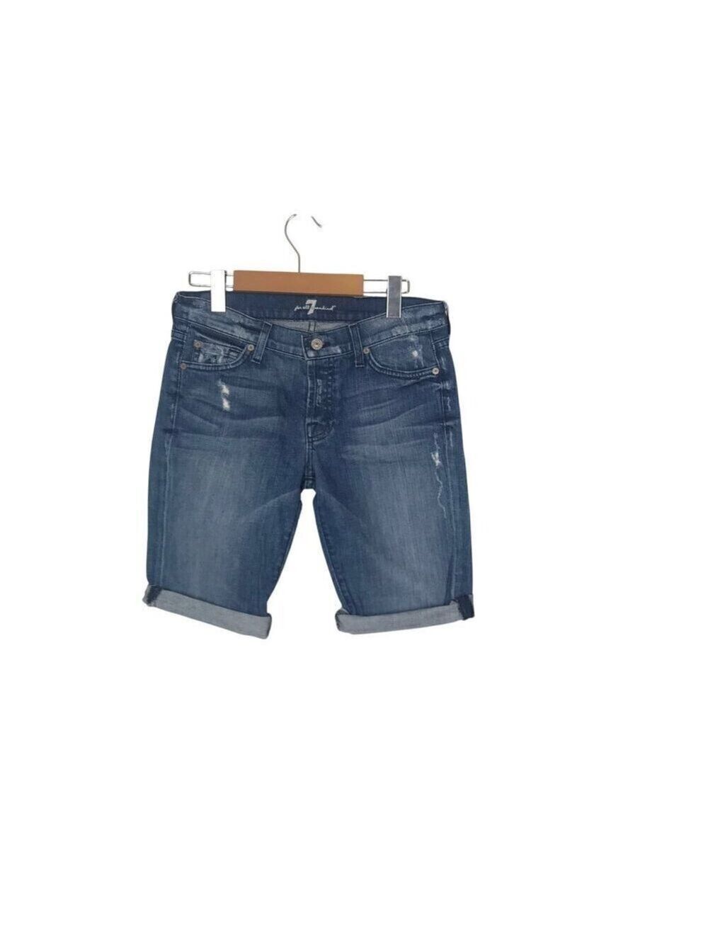 7 For All Mankind Denim Shorts Bermuda Style Size 25